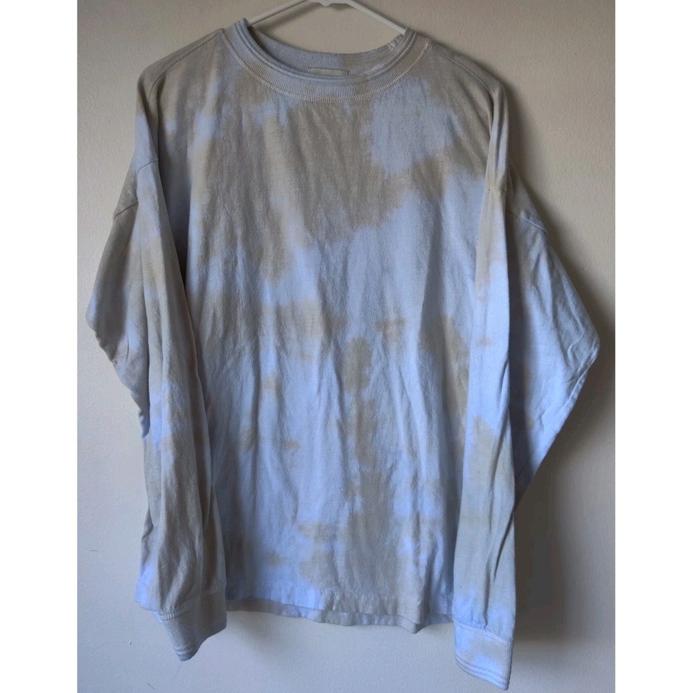Richerpoorer‎ Women's Blue Mirage Tie-Dye Long Sleeve T-Shirt 100% Cotton Size M